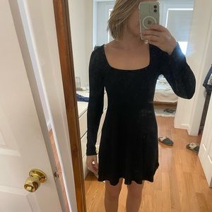 Nasty Gal Black Ribbed Dress
